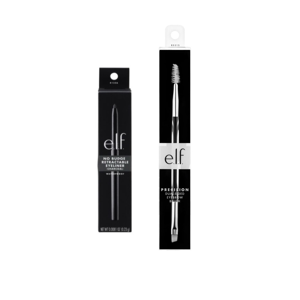Elf Bundle | Waterproof Charcoal Eyeliner & Precision Dual Sided Eyebrow Brush